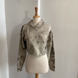 Cropped Tie Dye Hoodie Light Sweatshirt Size XLC NWT